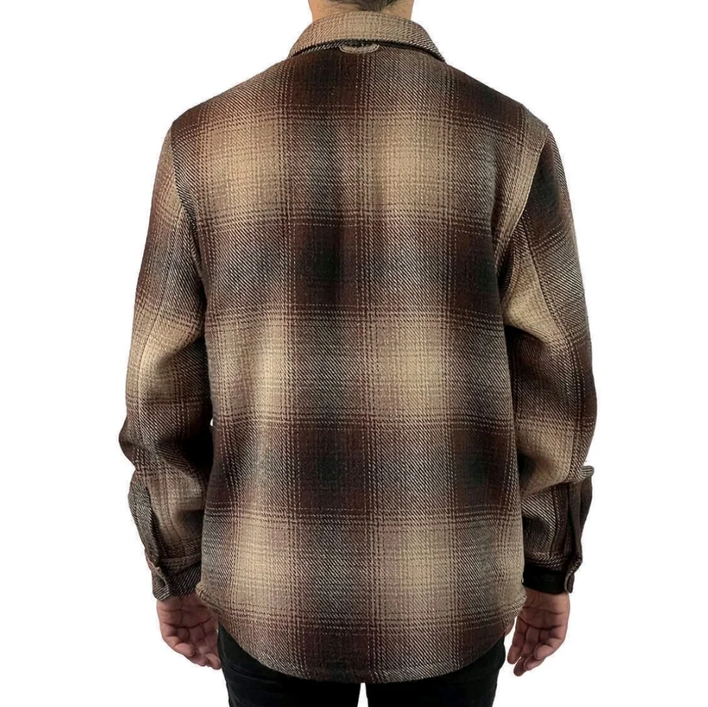 Jachs Men's Tan and Brown Plaid Shirt Jacket - Picture 4 of 13